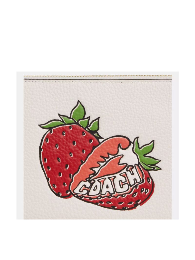 COACH Large Corner Zip Wristlet With Strawberry Graphic - Image 3