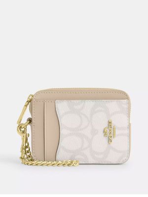 COACH Zip Card Case In Sketch Signature Canvas