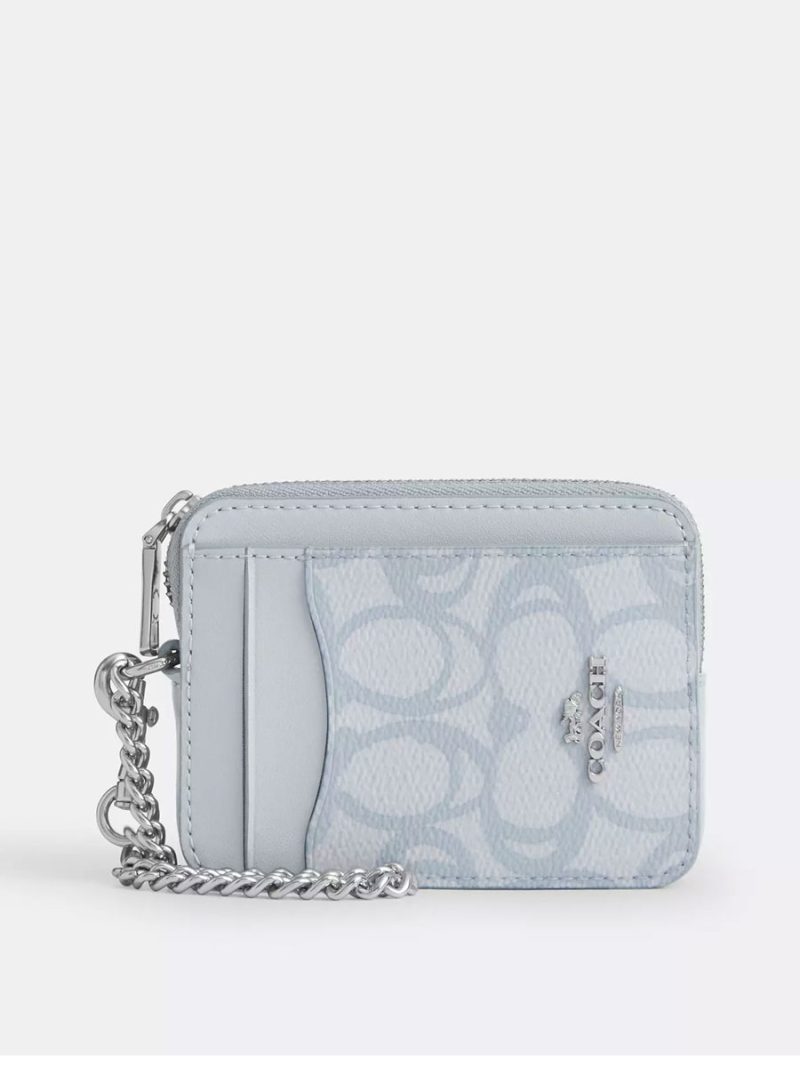 COACH Zip Card Case In Sketch Signature Canvas