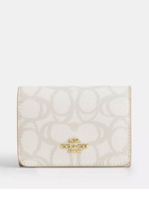 COACH Card Holder Wallet In Sketch Signature Canvas