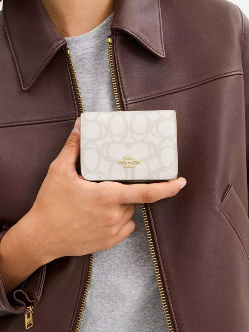 COACH Card Holder Wallet In Sketch Signature Canvas - Image 6