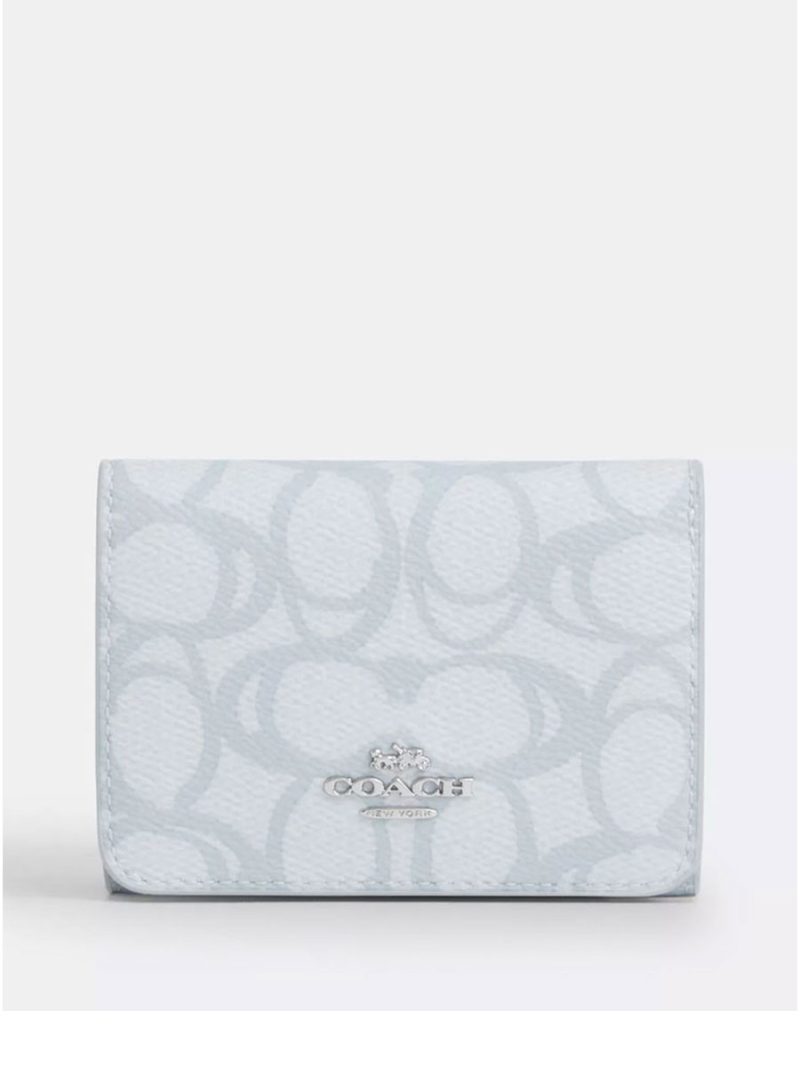 COACH Card Holder Wallet In Sketch Signature Canvas