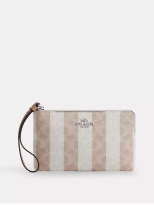 COACH Large Corner Zip Wristlet In Signature Canvas