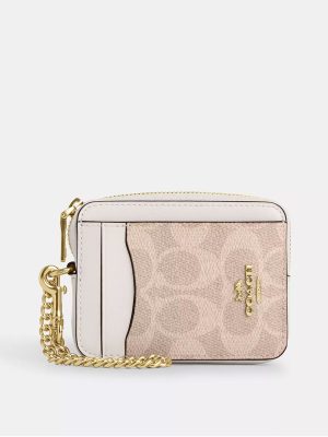 COACH Zip Card Case In Signature Canvas