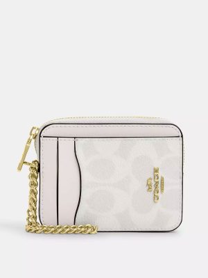 COACH Zip Card Case In Signature Canvas