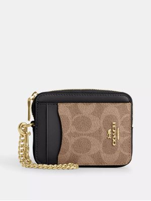 COACH Zip Card Case In Signature Canvas