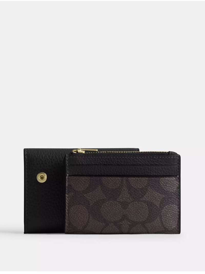 COACH Card Holder Wallet In Signature Canvas - Image 3