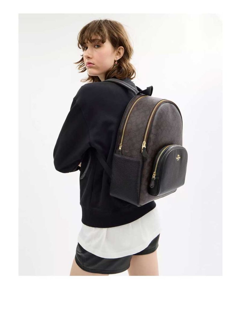 COACH Large Court Backpack In Signature Canvas - Image 5
