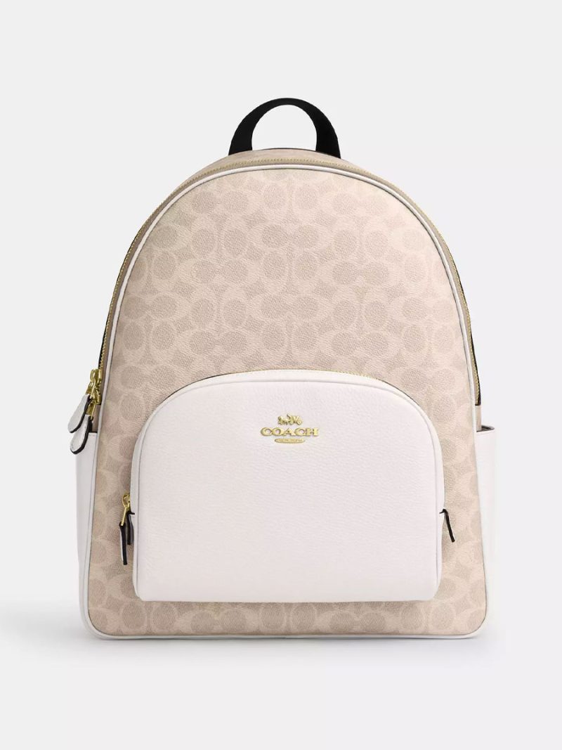 COACH Large Court Backpack In Signature Canvas