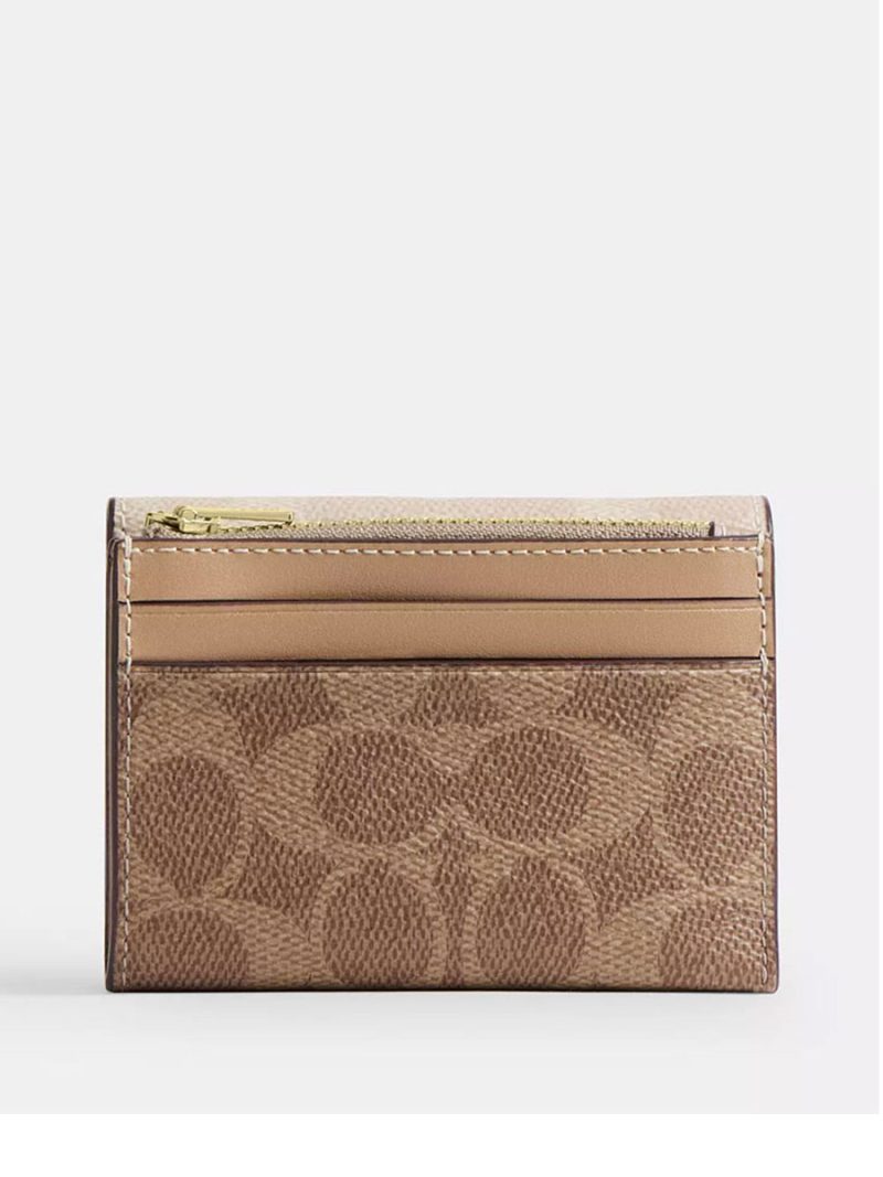 COACH Card Holder Wallet In Blocked Signature Canvas - Image 4