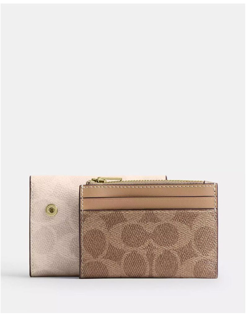 COACH Card Holder Wallet In Blocked Signature Canvas - Image 5