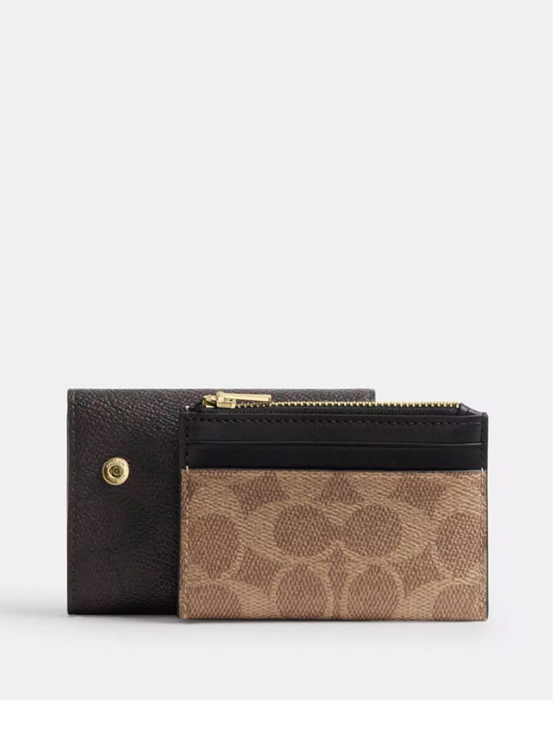 COACH Card Holder Wallet In Blocked Signature Canvas - Image 5
