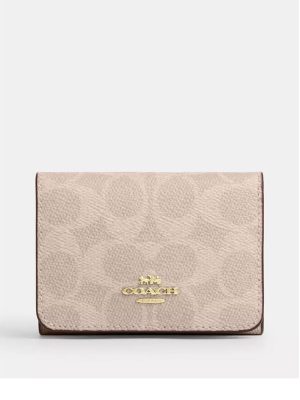 COACH Card Holder Wallet In Blocked Signature Canvas