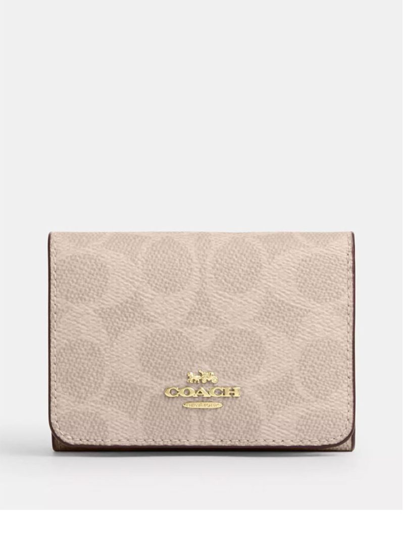 COACH Card Holder Wallet In Blocked Signature Canvas