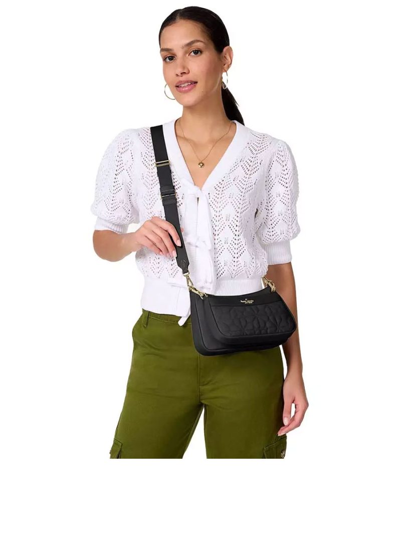 KATE SPADE Duet Spade Flower Quilted Nylon Crossbody - Image 6