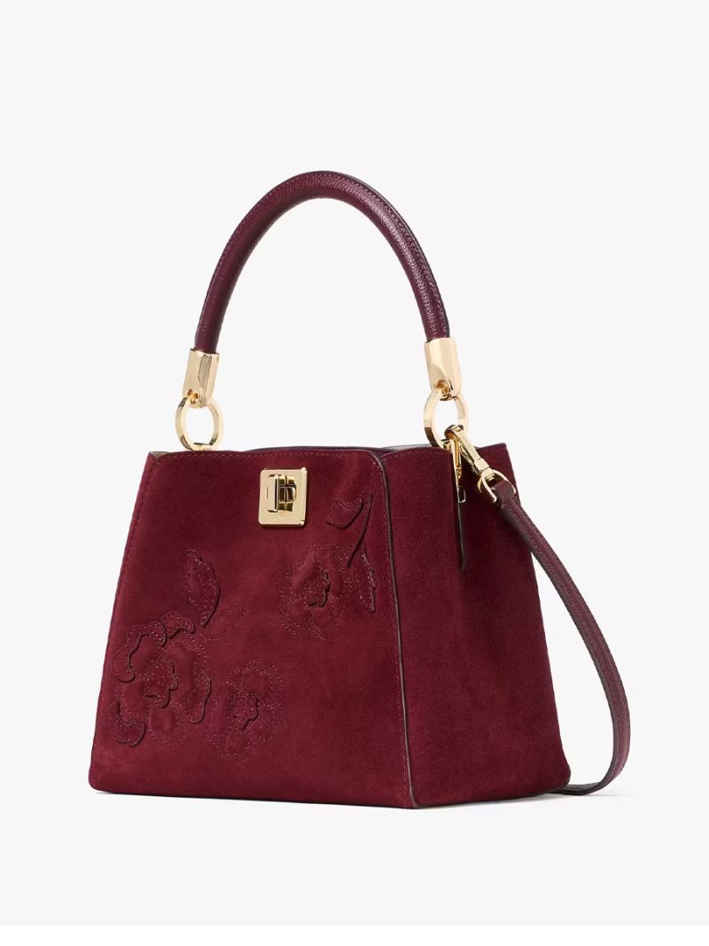 KATE SPADE Phoebe Suede Floral Applique Small Top Handle Satchel - Image 3
