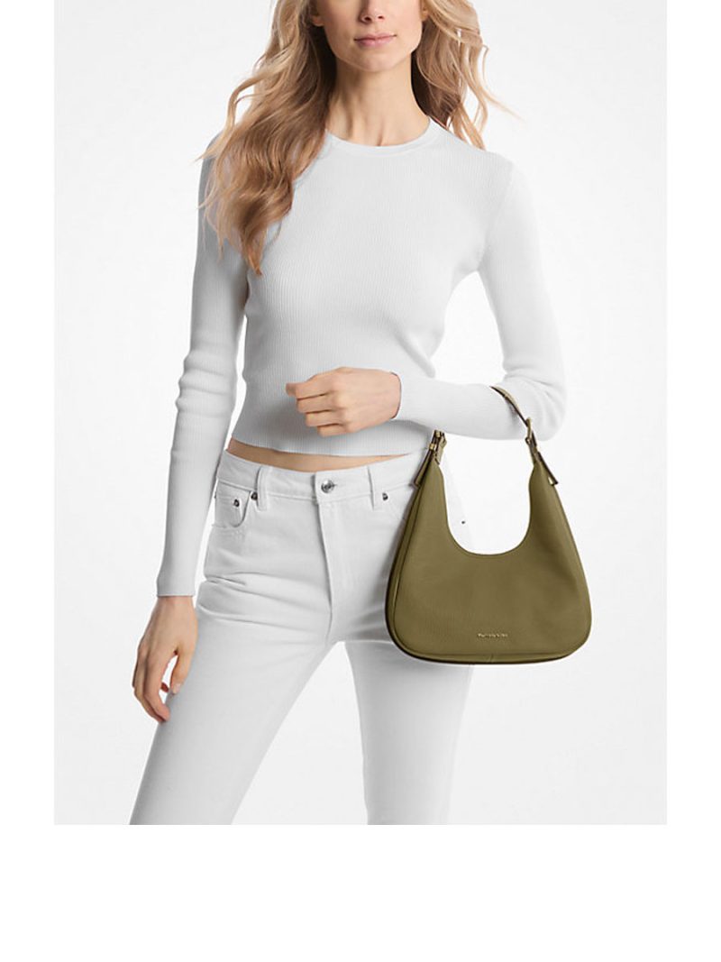 MICHAEL Michael Kors Nolita Small Pebbled Leather Hobo Shoulder Bag - Image 4