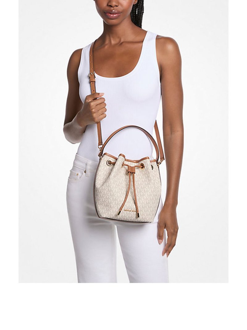 MICHAEL Michael Kors Avery Medium Signature Logo Bucket Messenger Bag - Image 3