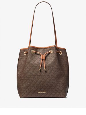 MICHAEL Michael Kors Avery Medium Signature Logo Bucket Messenger Bag