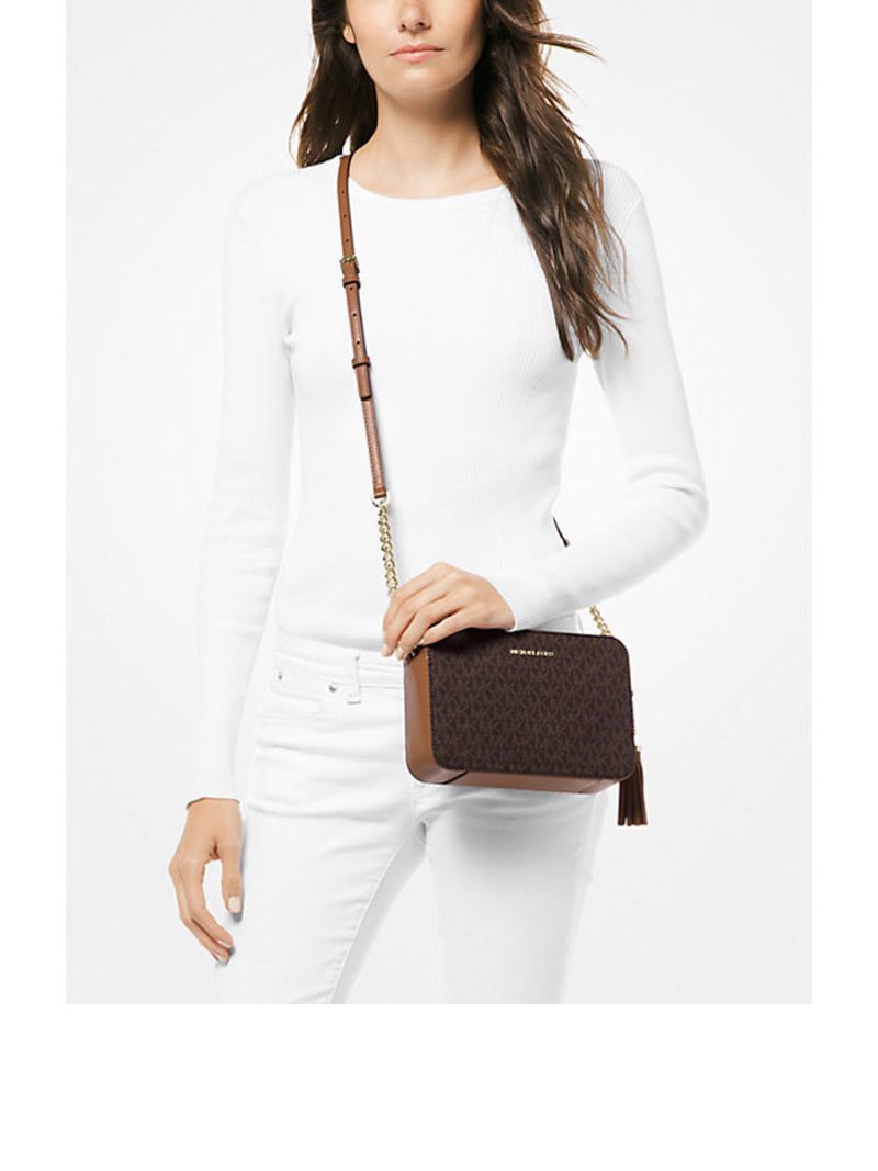 MICHAEL Michael Kors Jet Set Medium Logo Crossbody Bag - Image 4
