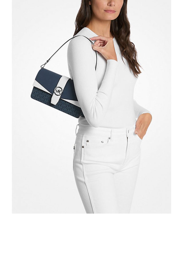 MICHAEL Michael Kors Greenwich Medium Signature Logo Convertible Shoulder Bag - Image 3