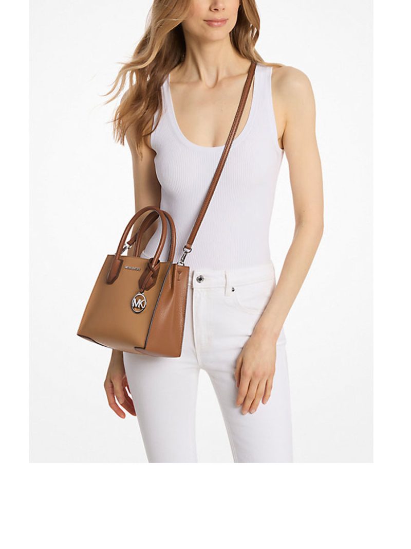 MICHAEL Michael Kors Mercer Medium Pebbled Leather Crossbody Bag - Image 3