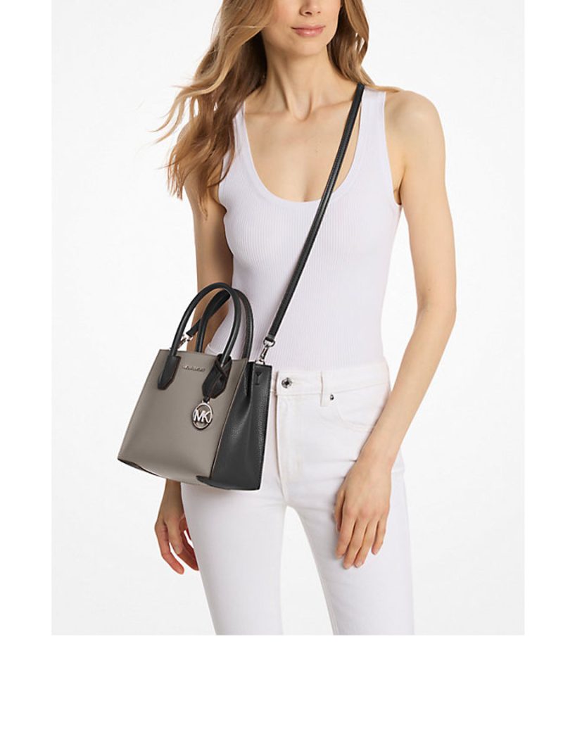 MICHAEL Michael Kors Mercer Medium Pebbled Leather Crossbody Bag - Image 3