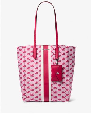 MICHAEL Michael Kors Vincent Large Logo Jacquard Tote Bag with Card Case