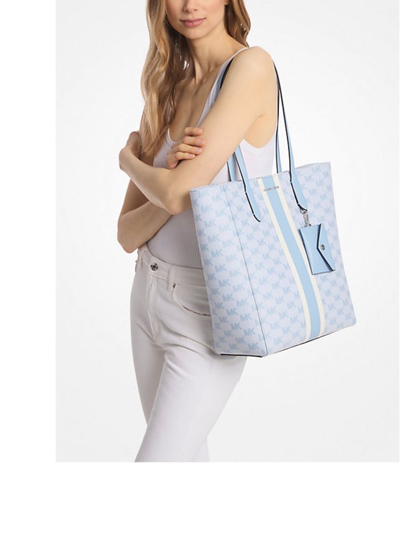 MICHAEL Michael Kors Vincent Large Logo Jacquard Tote Bag with Card Case - Image 3