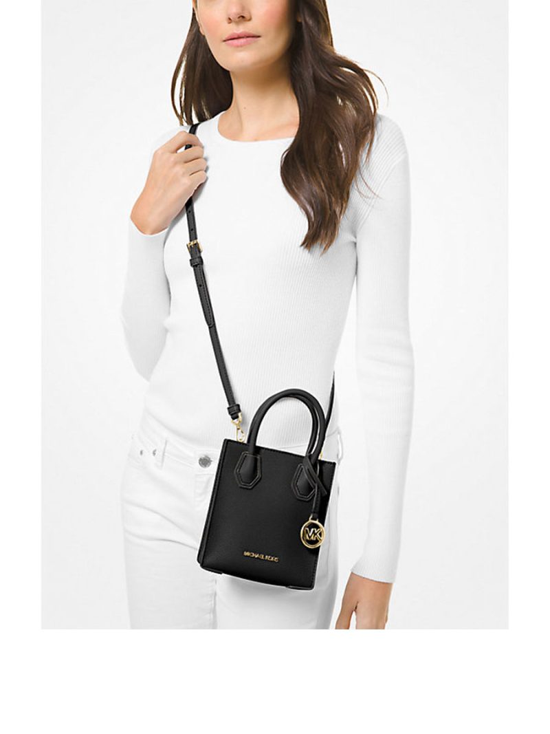 MICHAEL Michael Kors Mercer Extra Small Pebbled Leather Crossbody Bag - Image 4