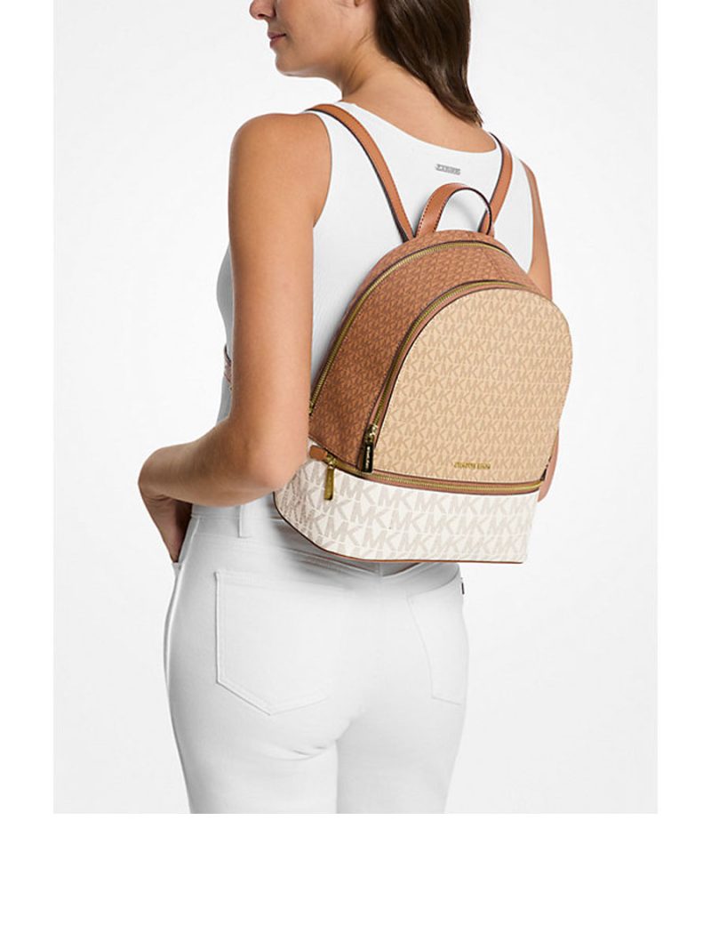 MICHAEL Michael Kors Rhea Medium Color-Block Signature Logo Backpack - Image 4