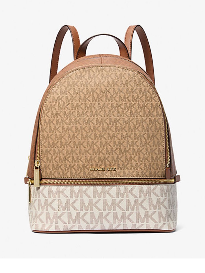 MICHAEL Michael Kors Rhea Medium Color-Block Signature Logo Backpack