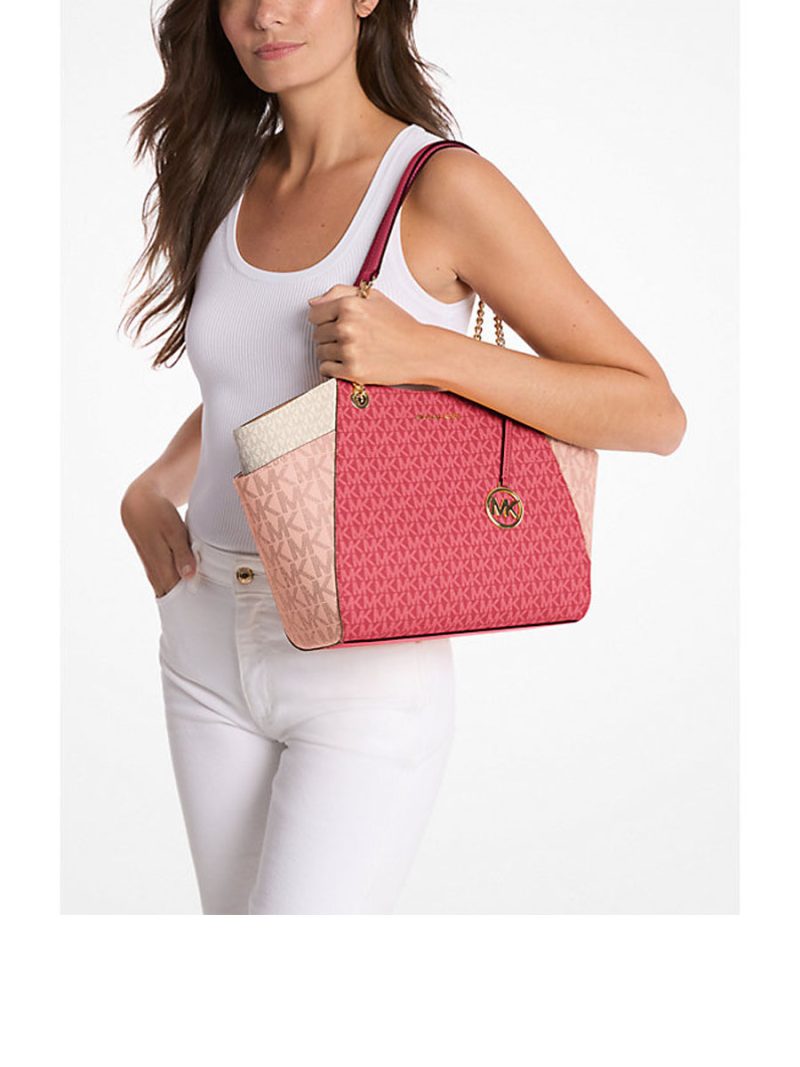 MICHAEL Michael Kors Jet Set Large Color-Block Signature Logo Shoulder Bag - Image 3