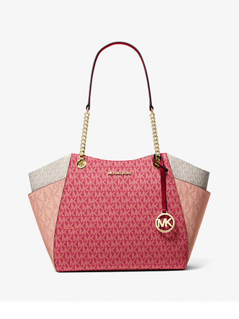 MICHAEL Michael Kors Jet Set Large Color-Block Signature Logo Shoulder Bag