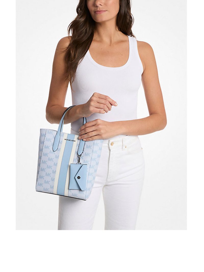 MICHAEL Michael Kors Vincent Small Logo Jacquard Tote Bag with Card Case - Image 3