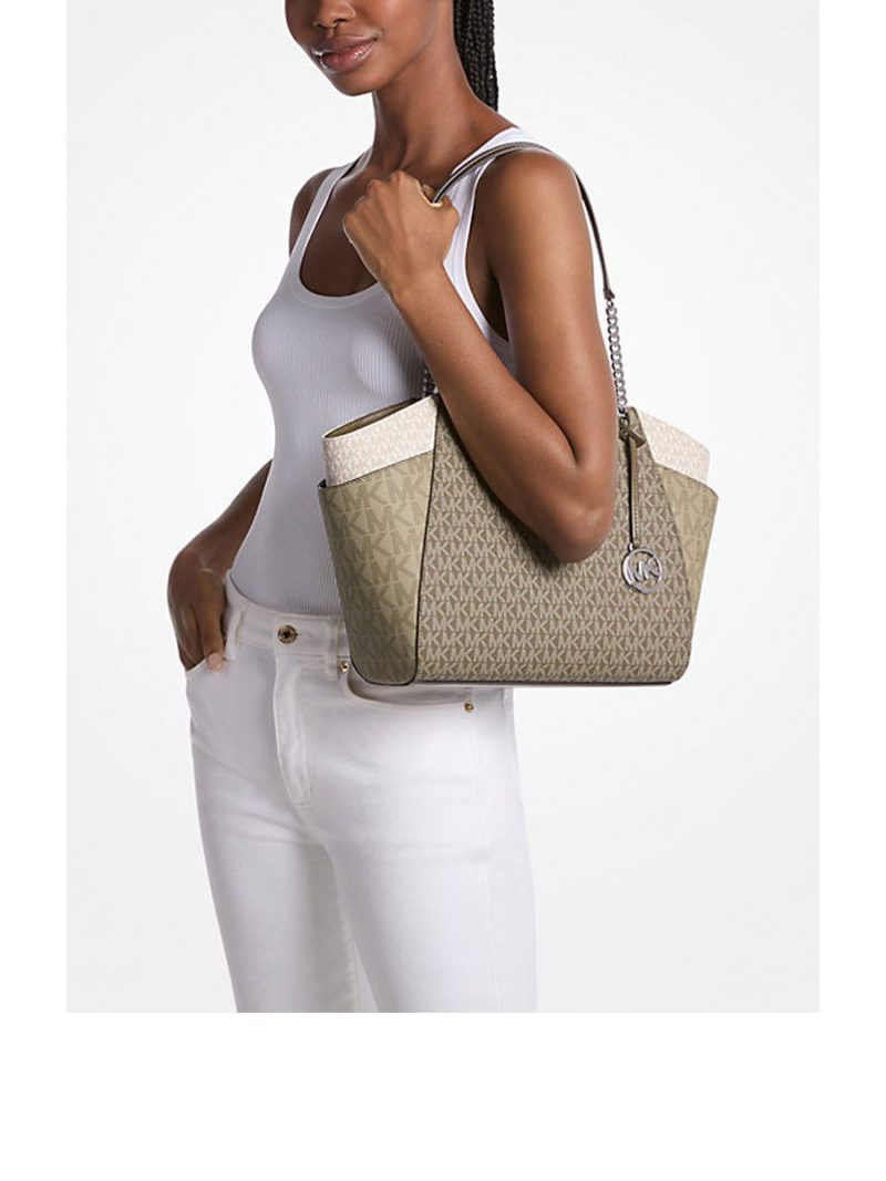 MICHAEL Michael Kors Jet Set Large Color-Block Signature Logo Shoulder Bag - Image 3