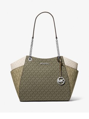 MICHAEL Michael Kors Jet Set Large Color-Block Signature Logo Shoulder Bag