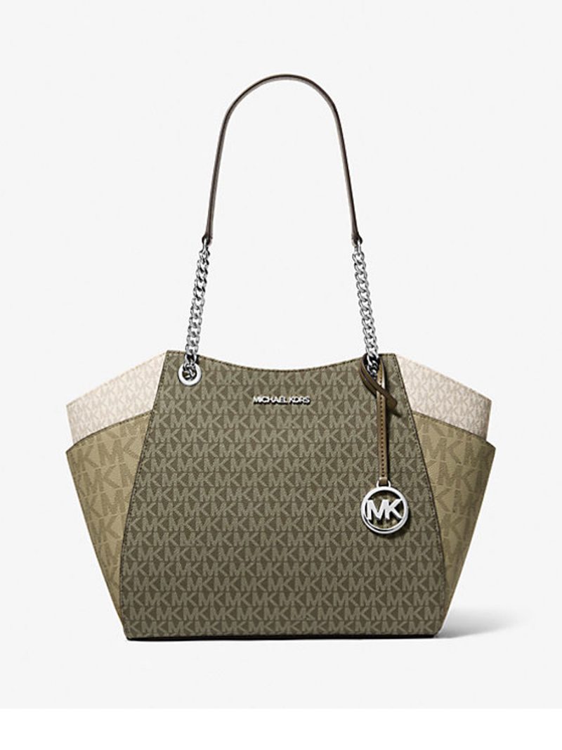 MICHAEL Michael Kors Jet Set Large Color-Block Signature Logo Shoulder Bag