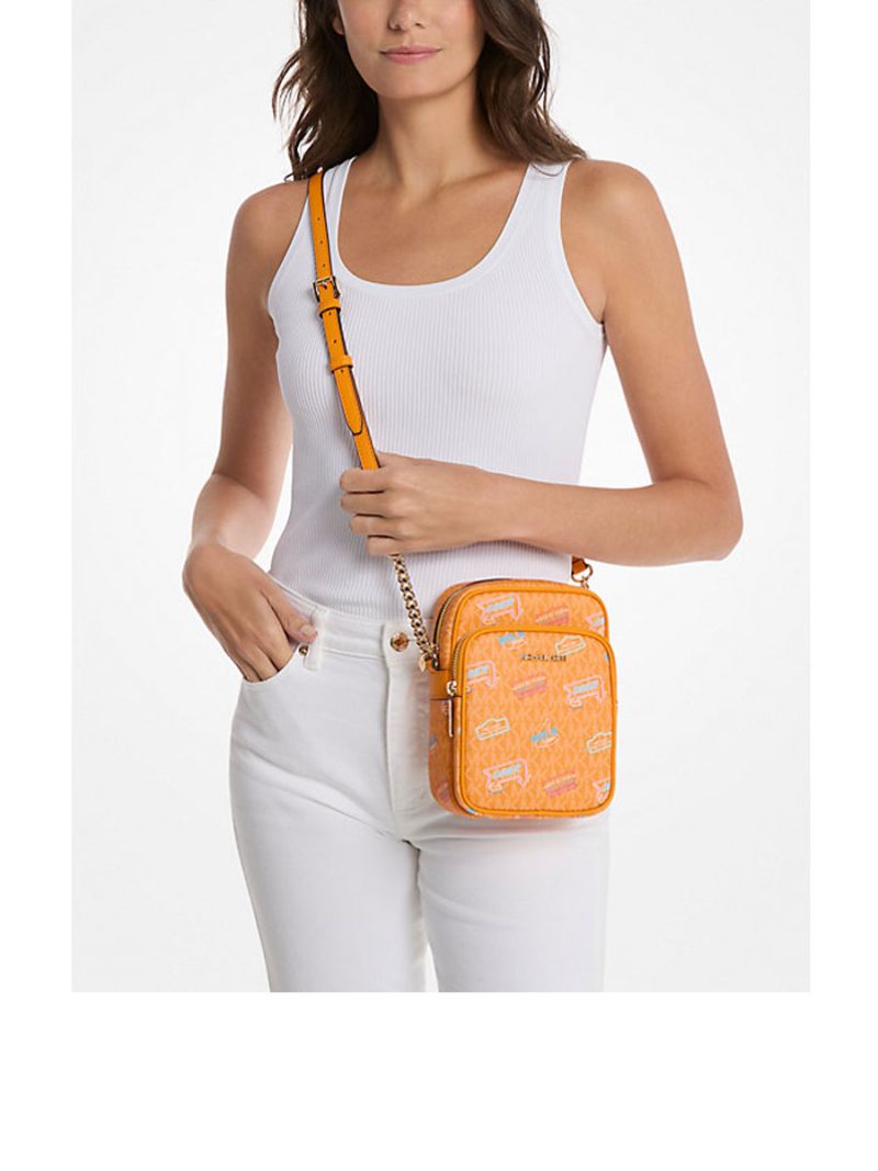 MICHAEL Michael Kors Jet Set Medium Embellished Signature Logo Crossbody Bag - Image 3
