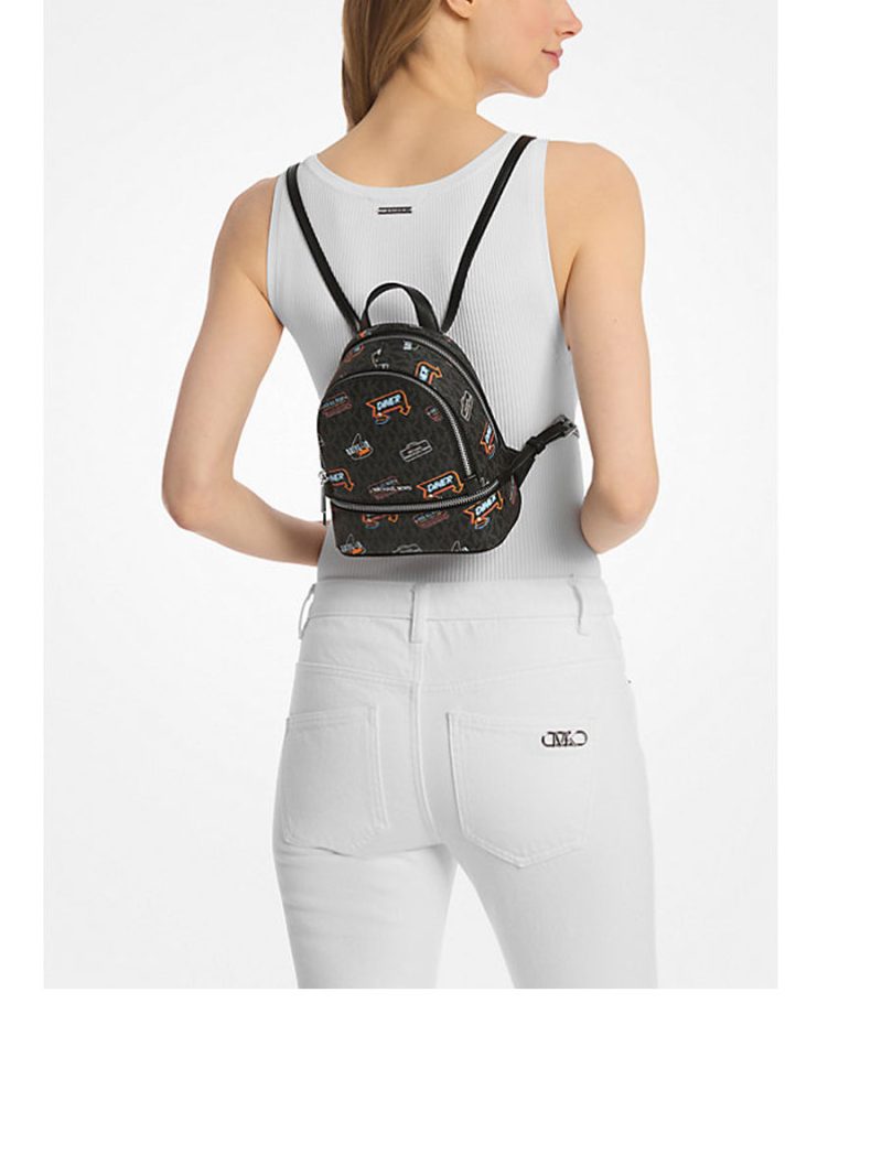 MICHAEL Michael Kors Rhea Extra-Small Printed Signature Logo Backpack - Image 3