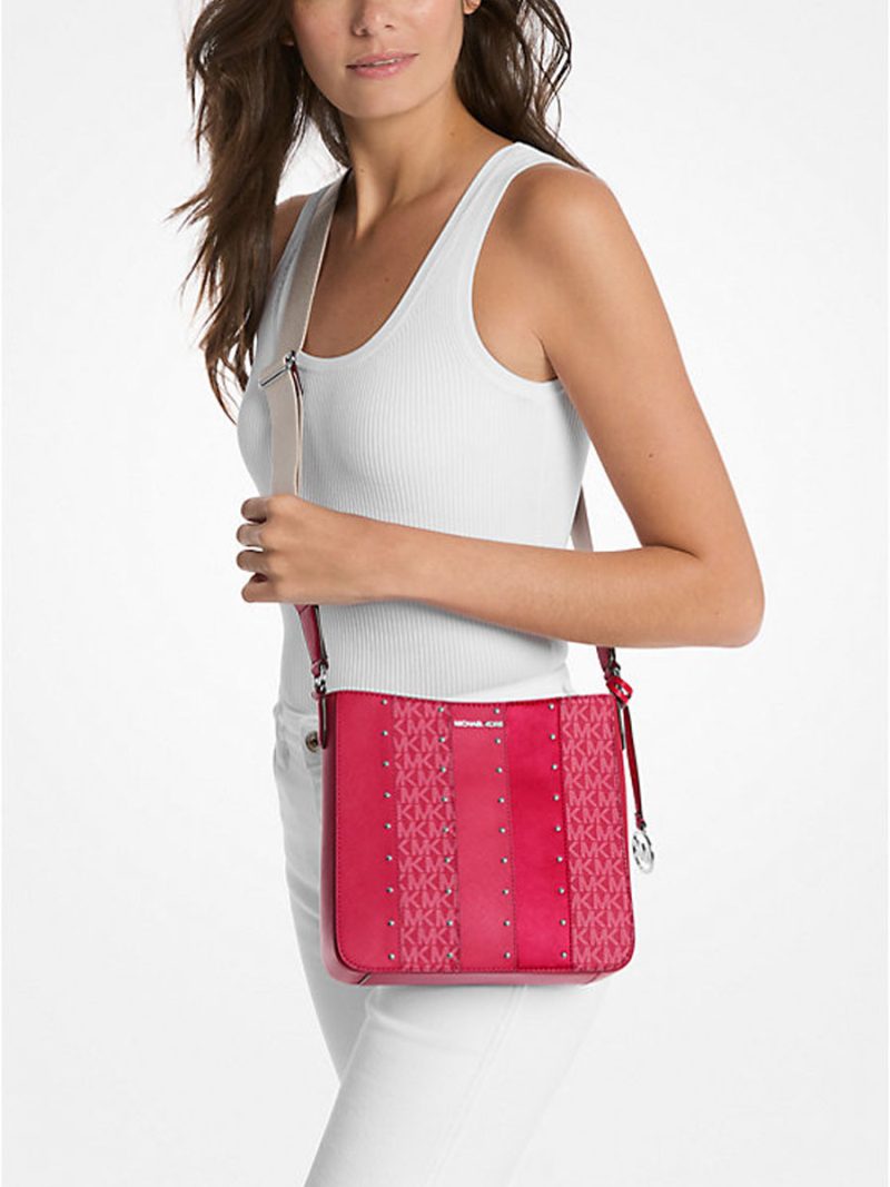 MICHAEL Michael Kors Jet Set Small Studded Patchwork and Signature Logo Crossbody - Image 3