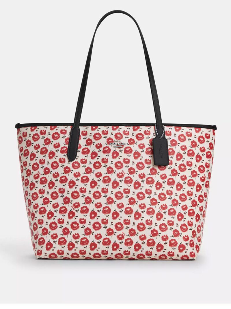 COACH City Tote Bag With Floral Print