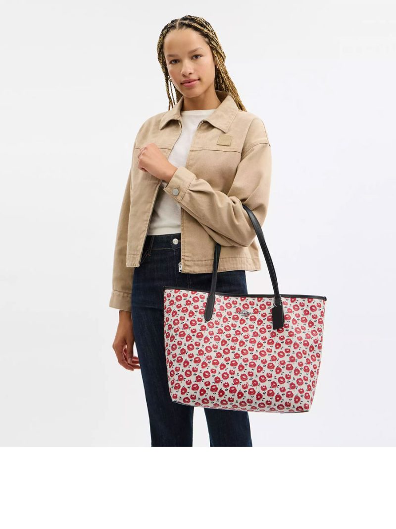 COACH City Tote Bag With Floral Print - Image 2
