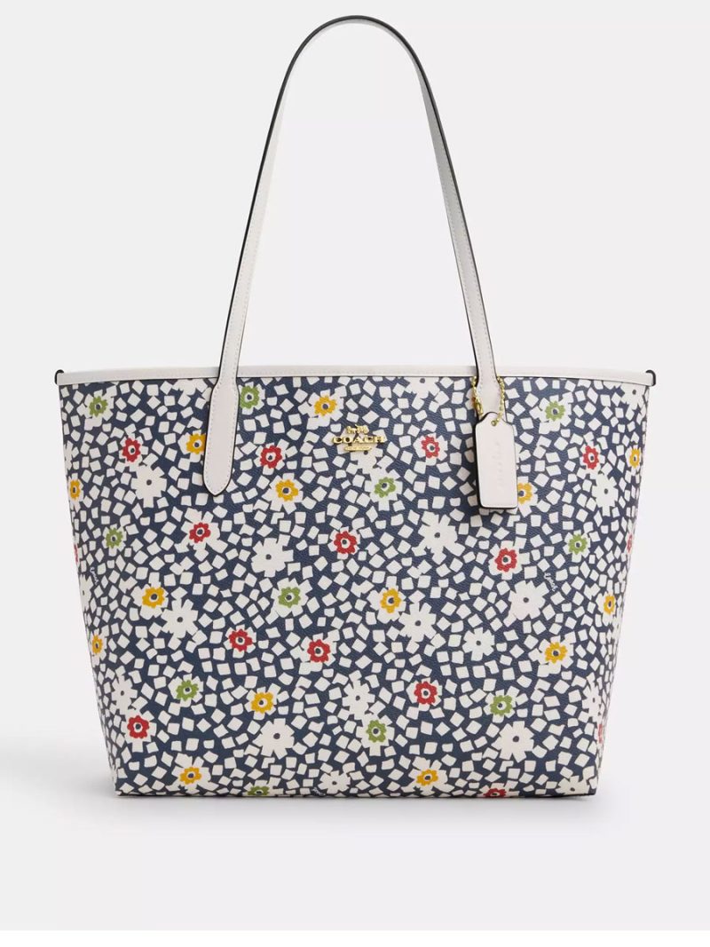 COACH City Tote Bag With Floral Print