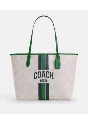 COACH City Tote Bag In Signature Canvas With Coach Graphic