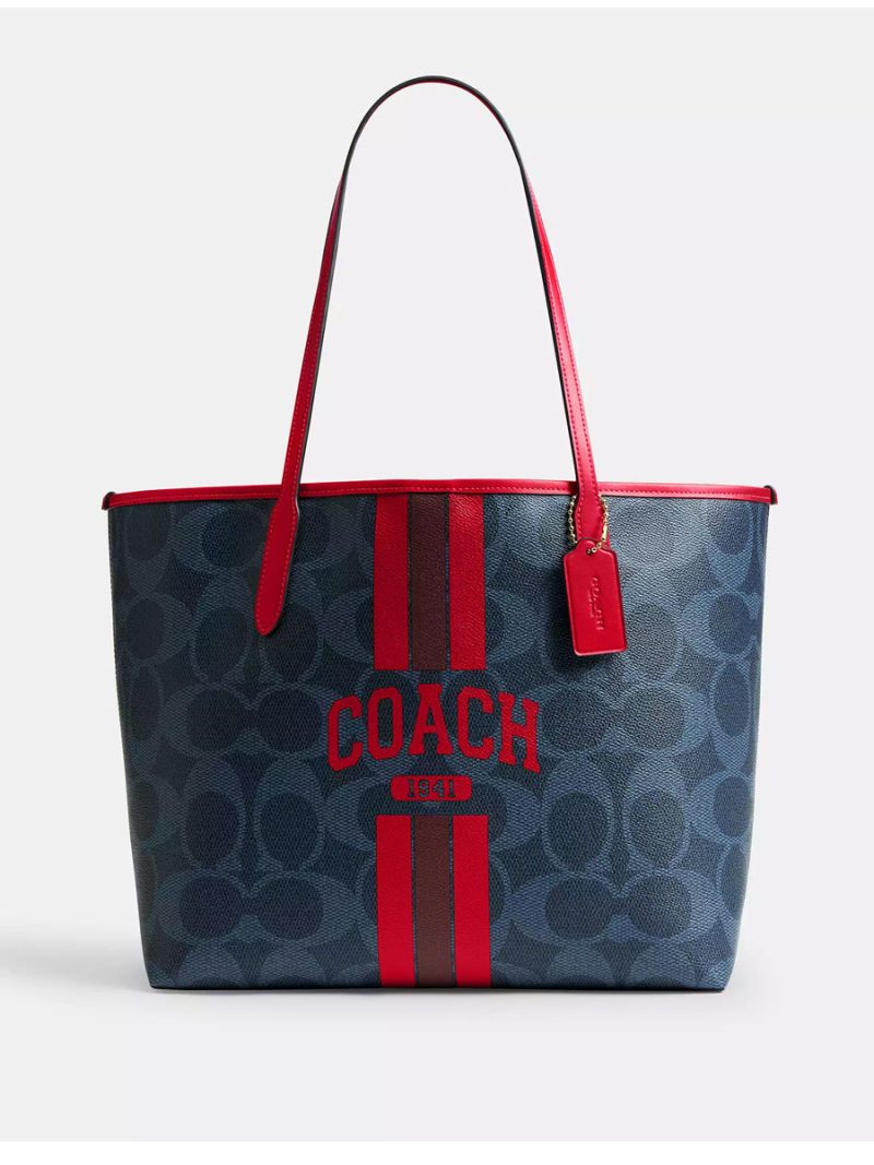 COACH City Tote Bag In Signature Canvas With Coach Graphic