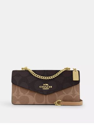 COACH Klare Envelope Crossbody Bag In Blocked Signature Canvas