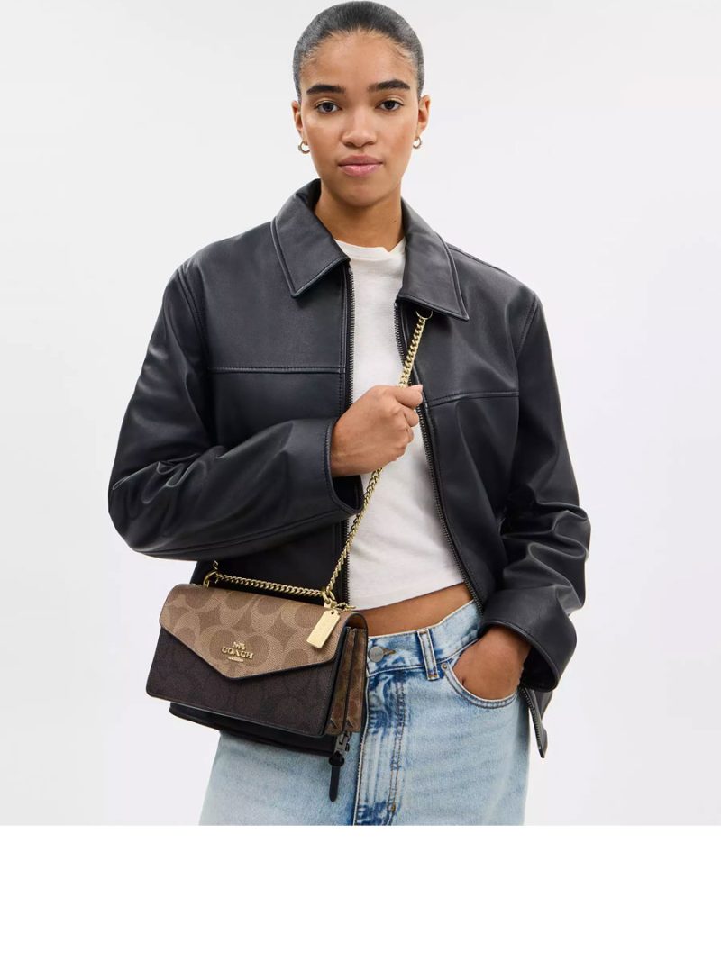 COACH Klare Envelope Crossbody Bag In Blocked Signature Canvas - Image 8