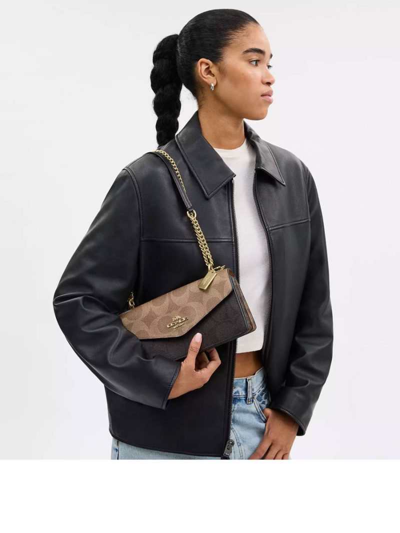COACH Klare Envelope Crossbody Bag In Blocked Signature Canvas - Image 7