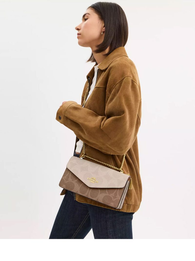 COACH Klare Envelope Crossbody Bag In Blocked Signature Canvas - Image 6